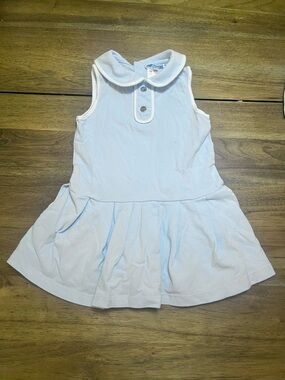 Jacadi Paris Baby Girl Cotton Piqué Dress | Cloud Blue | 18M | EUC